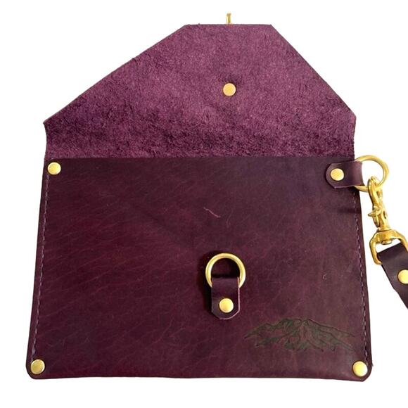 Artisan handmade women’s wine purple clutch bag handbag - Picture 4 of 4